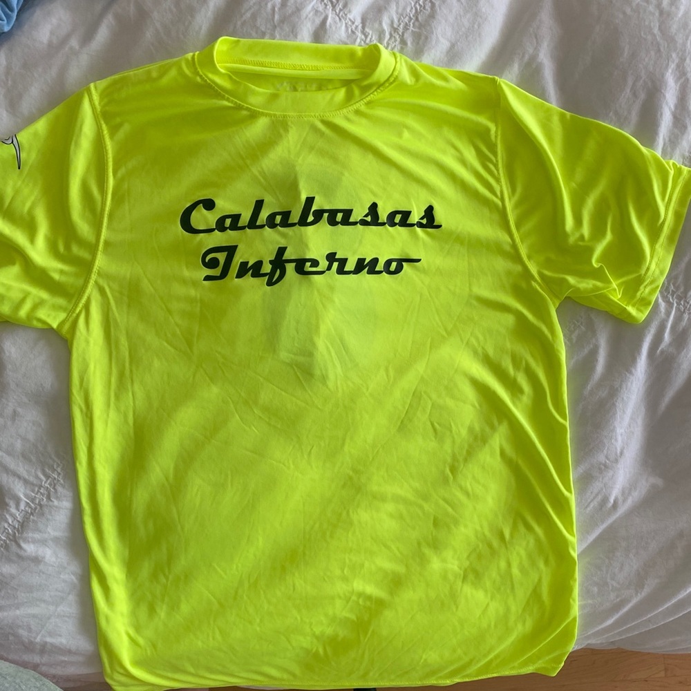 calabasas inferno neon yellow shirt